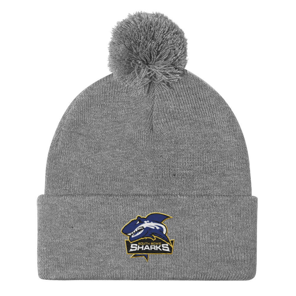 Pom-Pom Beanie - Shark Logo